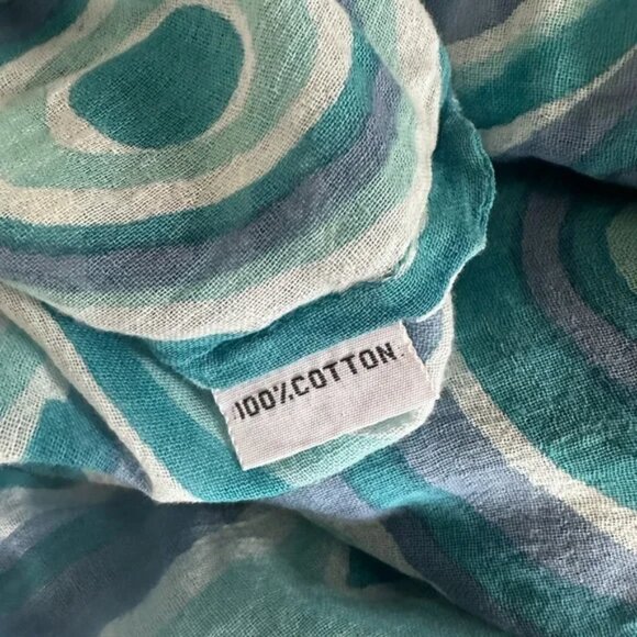 Blue and White Patterned Cotton Tunic Top Size S - Picture 7 of 9